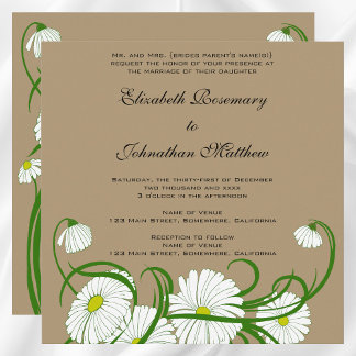 Invitation Ensemble de mariage de fleurs de marguerite de Ger