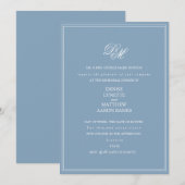 Invitation Ensemble de mariage dévoué bleu lac de glacier (Devant / Derrière)