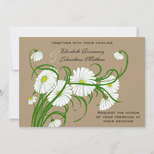 Invitation Ensemble de mariage Fleurs de marguerite de Gerber (Devant)