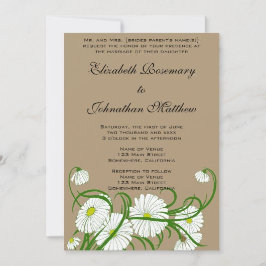 Invitation Ensemble de mariage Fleurs de Marguerite de Gerber (Devant)