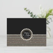 Invitation Ensemble de Mariages à rayures horizontales Art dé (Debout devant)