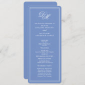 Invitation Ensemble de Mariages dédiés en bleu de Cornflower (Devant / Derrière)