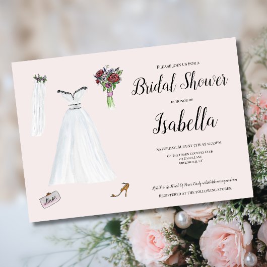 Invitation Ensemble de mode de mariage à l'aquarelle pour la