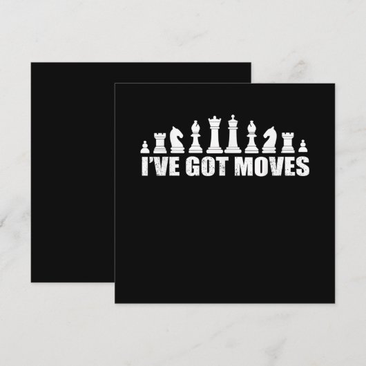 Invitation Ensemble de pièces de jeu d'échecs J'ai des fans d (Devant / Derrière)