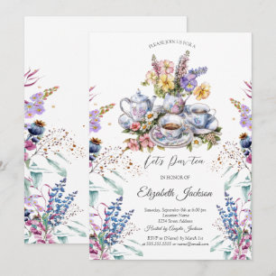 Invitation Ensemble de thé Prairie de fleurs sauvages Enterre
