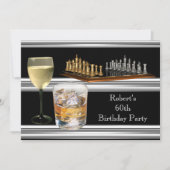 Invitation Ensemble d'échecs pour la fête des 60 ans Hommes B (Devant)