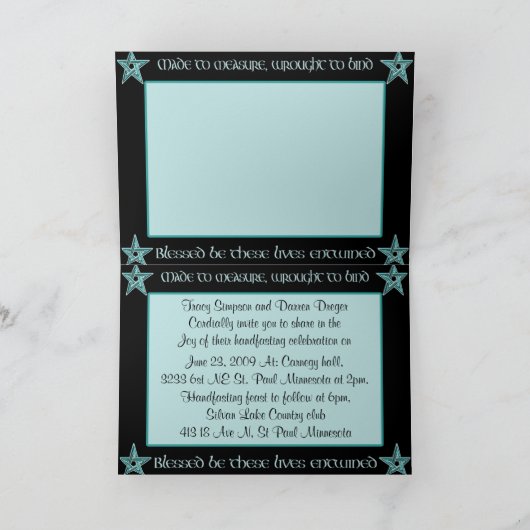 Invitation Ensemble d'invitation de Handfasting (Intérieur)