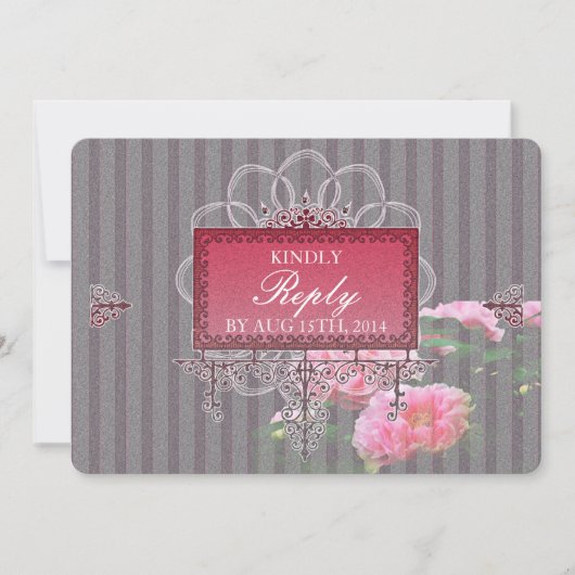 Invitation Ensemble d'invitation de mariage Baroque Glamour, (Devant)