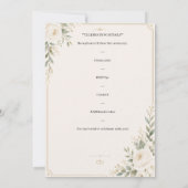 Invitation Ensemble d'invitation de mariage floral élégant (Dos)