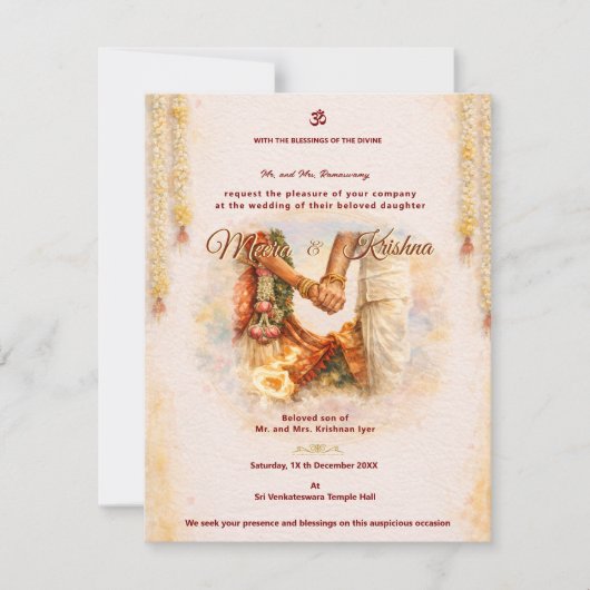 Invitation Ensemble d'invitation de mariage pour temple indie (Devant)