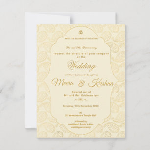 Invitation Ensemble d'invitation de mariage pour temple sud-i