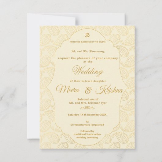 Invitation Ensemble d'invitation de mariage pour temple sud-i (Devant)