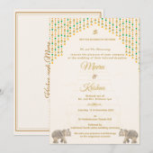 Invitation Ensemble d'invitation de mariage pour temple sud-i (Devant / Derrière)