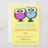 Invitation ensemble d'invitations d'anniversaire pour enfants (Devant)