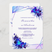 Invitation Ensemble d'invitations de mariage violet turquoise (Devant / Derrière)