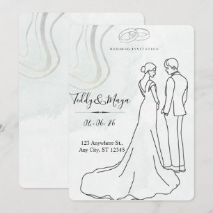 Invitation Ensemble Élégant d'Arche Florale pour Mariage