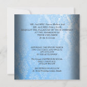 Invitation Ensemble élégant de mariage bleu or Elite (Dos)
