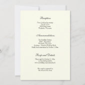 Invitation Ensemble élégant de réception de mariage catholiqu (Dos)