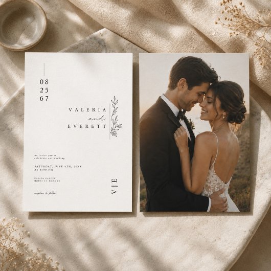 Invitation Ensemble élégant d'invitation de mariage botanique
