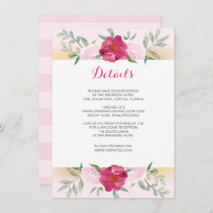 Invitation Ensemble floral d'invitation de mariage de rose de