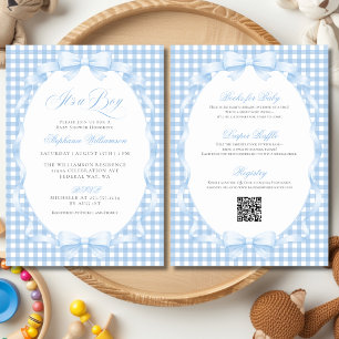 Invitation Ensemble grenadine bleue à noeud papillon pour béb