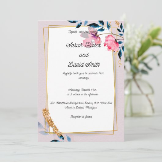 Invitation Ensemble pour toujours mariage (Debout devant)