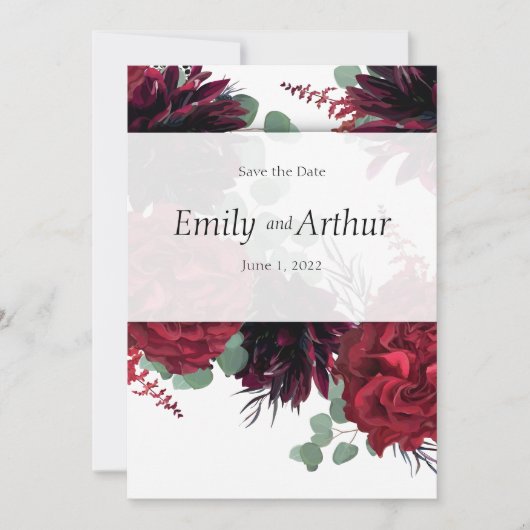 Invitation Ensemble rouge et blanc de la Winery 10 Save the D (Devant)