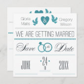 Invitation Ensembles Mariages Enregistrer la date de publicat (Devant / Derrière)