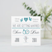 Invitation Ensembles Mariages Enregistrer la date de publicat (Debout devant)