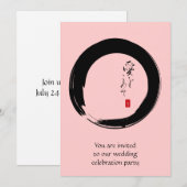 Invitation Enso avec un texte japonais pour "avec amour" (Devant / Derrière)