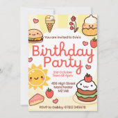 Invitation ensoleillée pour anniversaire.   (Devant)