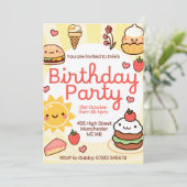 Invitation ensoleillée pour anniversaire. (Debout devant)