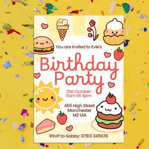Invitation ensoleillée pour anniversaire.  