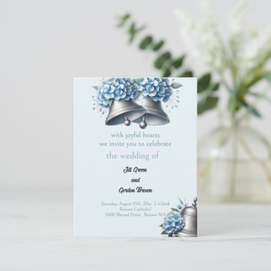 Invitation Entendre l'invitation Bells Blue Hydrangea (Debout devant)