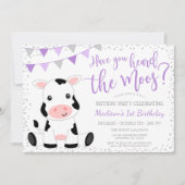 Invitation Entendu l'Anniversaire de la vache pourpre Moos (Devant)