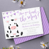 Invitation Entendu l'Anniversaire de la vache pourpre Moos