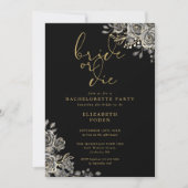 Invitation Enterrée De Mariée Gothique Or Noir Bride Ou Morte (Devant)