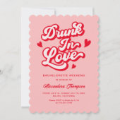 Invitation Enterrée de vie de jeune fille 'Ivre d'amour' (Devant)