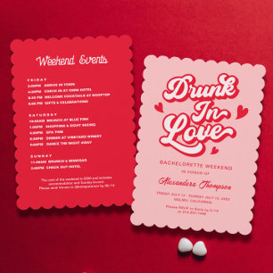 Invitation Enterrée de vie de jeune fille 'Ivre d'amour'