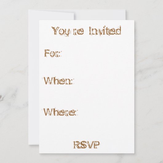 Invitation Enterrement de vie de garçon (Dos)