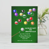 Invitation Enterrement de vie de garçon Billard (Debout devant)