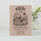 Invitation Enterrement de vie de garçon Camping (Debout devant)
