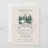 Invitation Enterrement de vie de garçon Camping Bois rustique (Devant)
