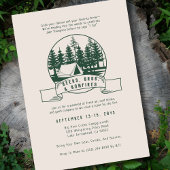 Invitation Enterrement de vie de garçon Camping Bois rustique