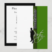 Invitation Enterrement de vie de garçon chic et élégant (Devant / Derrière)