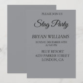 Invitation Enterrement de vie de garçon classique (Devant / Derrière)