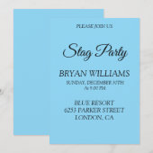 Invitation Enterrement de vie de garçon classique (Devant / Derrière)