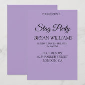 Invitation Enterrement de vie de garçon classique (Devant / Derrière)