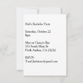 Invitation Enterrement de vie de garçon Dancing Man (Dos)