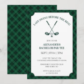 Invitation Enterrement de vie de garçon de golf (Devant / Derrière)